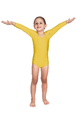 BODY DANZA LYCRA MANICA LUNGA GIALLO BABY